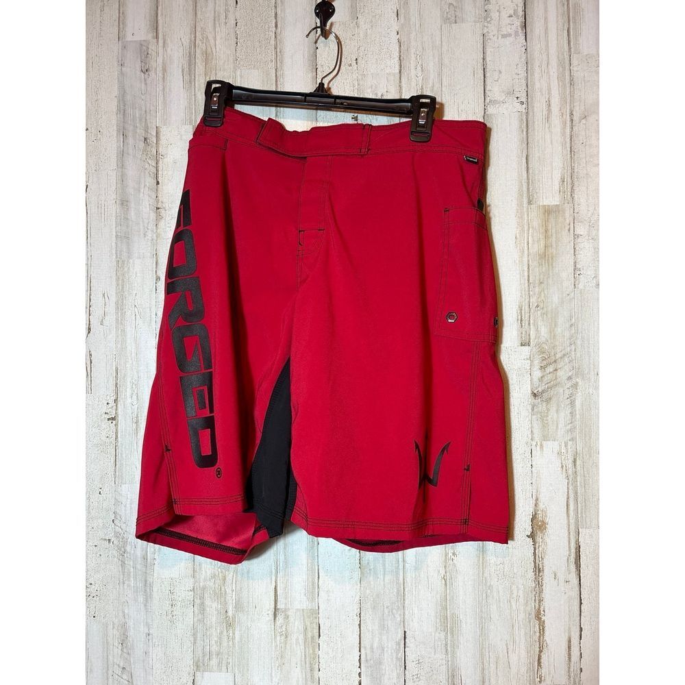 Mens Forged WOD Water Shorts Red and Black‎ Size 34
